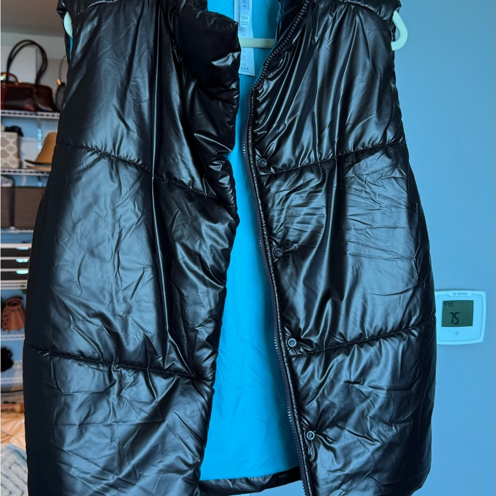 Fabletics Vest XXS Plum Color Oversized Puffer Vest